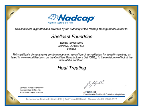 Shellcast Nadcap Certification